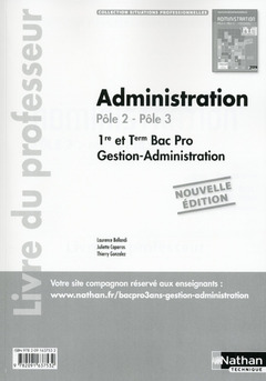 Cover of the book Administration 1ere/terminale bpro g-a poles 2/3 professeur (situations professionnelles) 2015