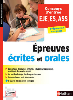 Couverture de l’ouvrage Concours d'entrée EJE - ES - ASS Epreuves écrites et orales (EFS)
