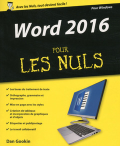 Couverture de l’ouvrage Word 2016 Pour les Nuls