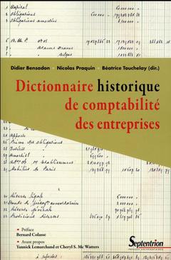 Couverture de l’ouvrage Dictionnaire historique de comptabilité des entreprises