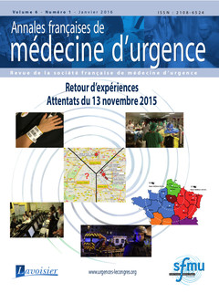 Couverture de l’ouvrage Annales françaises de médecine d'urgence Vol. 6 n°1 - Janvier-Février 2016