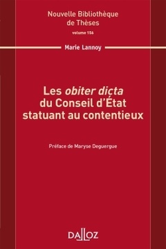 Cover of the book Les obiter dicta du Conseil d'État statuant au contentieux - Volume 156
