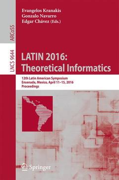 Couverture de l’ouvrage LATIN 2016: Theoretical Informatics