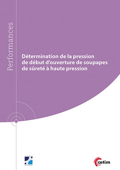 Cover of the book Détermination de la pression de début d' ouverture de soupapes de sureté à haute pression (Réf : 9Q271)