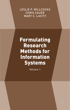 Couverture de l’ouvrage Formulating Research Methods for Information Systems