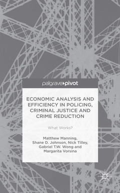 Couverture de l’ouvrage Economic Analysis and Efficiency in Policing, Criminal Justice and Crime Reduction