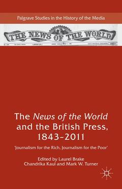 Couverture de l’ouvrage The News of the World and the British Press, 1843-2011
