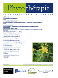 Couverture de l’ouvrage Phytothérapie. Vol. 14 N°2 - Avril 2016