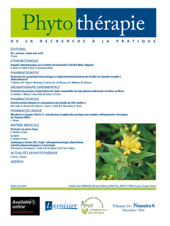 Cover of the book Phytothérapie. Vol. 14 N°6 - Décembre 2016