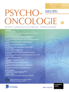 Couverture de l’ouvrage Psycho-Oncologie Vol. 10 N° 1 - mars 2016
