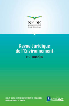 Couverture de l'ouvrage Revue Juridique de l'Environnement N° 1 / Mars 2016