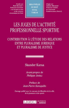 Couverture de l’ouvrage les juges de l'activité professionnelle sportive