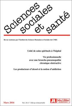 Cover of the book Sciences sociales et santé, vol 34 n° 1, mars 2016
