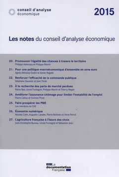 Couverture de l’ouvrage Les notes du Conseil d'analyse économique 2015