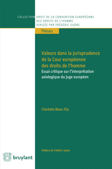 Cover of the book Valeurs dans la jurisprudence de la Cour européenne des droits de l'homme