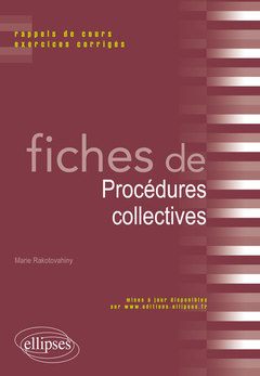 Cover of the book Fiches de procédures collectives