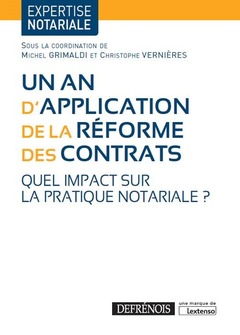 Cover of the book UN AN D'APPLICATION DE LA REFORME DES CONTRATS