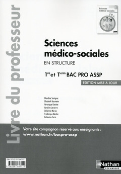 Couverture de l’ouvrage Sciences médico-sociales 1re er term Bac Pro ASSP - option 