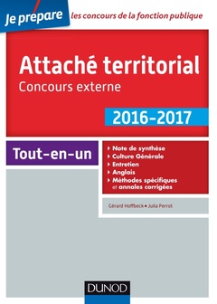 Couverture de l’ouvrage Attaché territorial 2016-2017