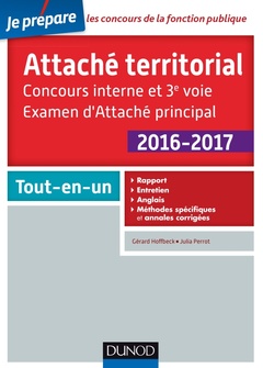 Couverture de l’ouvrage Attaché territorial 2016-2017 