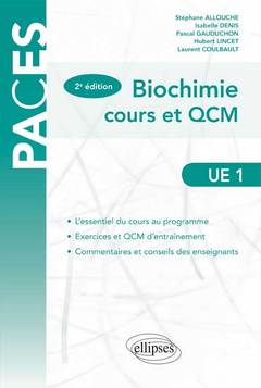 Couverture de l’ouvrage UE1 - Biochimie - cours et QCM - 2e édition