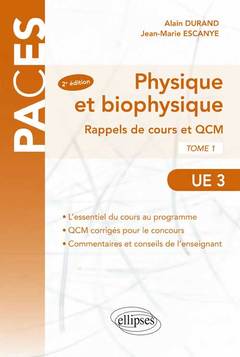 Cover of the book UE3 - Physique et Biophysique. Rappels de cours et QCM 2e édition