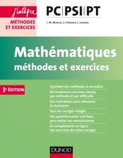 Couverture de l’ouvrage Mathématiques Méthodes et Exercices PC-PSI-PT - 3e éd.