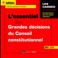 Couverture de l’ouvrage L'ESSENTIEL DES GRANDES DÉCISIONS DU CONSEIL CONSTITUTIONNEL