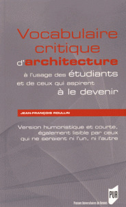 Couverture de l’ouvrage VOCABULAIRE CRITIQUE D ARCHITECTURE