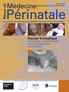 Couverture de l'ouvrage Revue de Médecine Périnatale - Vol. 8 n°3/Septembre 2016