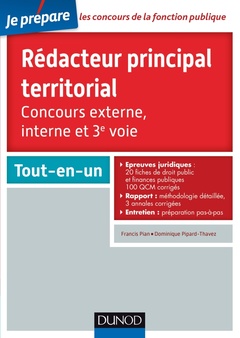 Couverture de l’ouvrage Rédacteur principal territorial - Concours externe, interne et 3e voie