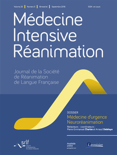 Couverture de l’ouvrage Médecine Intensive Réanimation Vol. 25 N°5 - Septembre 2016