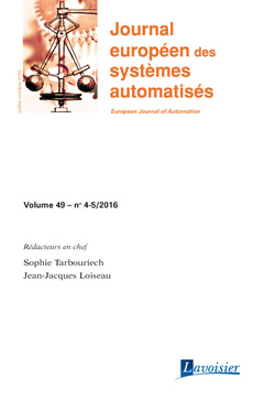 Couverture de l’ouvrage Journal européen des systèmes automatisés Volume 49 N° 4-5/Juillet-Octobre 2016