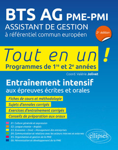 Couverture de l’ouvrage BTS AG PME-PMI Assistant de gestion à référentiel européen - 2e édition