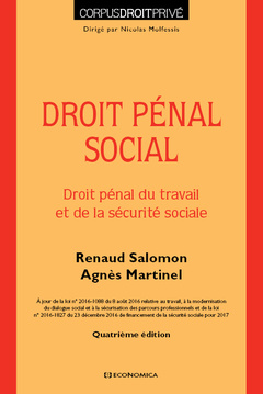 Cover of the book Droit pénal social - droit pénal du travail et de la sécurité sociale