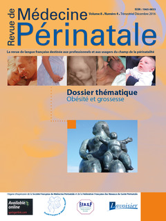 Couverture de l’ouvrage Revue de Médecine Périnatale - Vol. 8 n°4/Décembre 2016