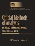 Couverture de l’ouvrage Official Methods of Analysis of AOAC International (20th Ed. 2016) (2 volume set)