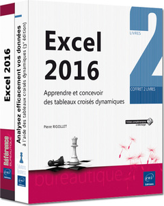 Couverture de l’ouvrage Excel 2016 - Coffret de 2 livres : Apprendre et concevoir des tableaux croisés dynamiques