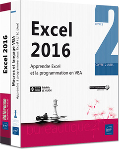 Couverture de l’ouvrage Excel 2016 - Coffret de 2 livres : Apprendre Excel et la programmation en VBA