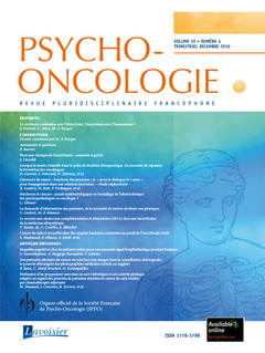 Couverture de l’ouvrage Psycho-Oncologie Vol. 10 N° 4 - Décembre 2016