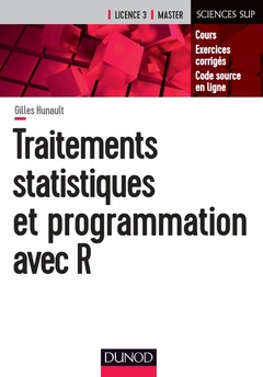 Couverture de l’ouvrage Traitements statistiques et programmation avec R - Cours et exercices corrigés