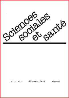 Couverture de l’ouvrage Revue sciences sociales et santé - Volume 34 n°4 - Décembre 2016