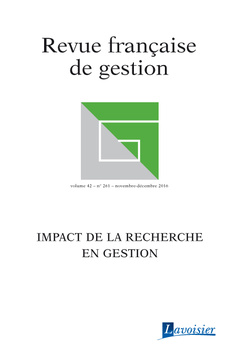 Cover of the book Revue française de gestion Volume 42 N° 261/Novembre-Décembre 2016