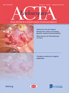 Cover of the book Acta Endoscopica Vol. 47 N° 1 - Février 2017