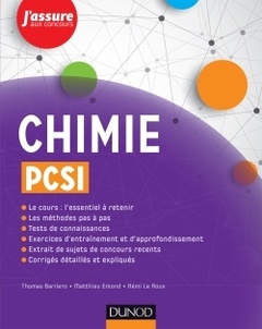 Couverture de l’ouvrage Chimie PCSI