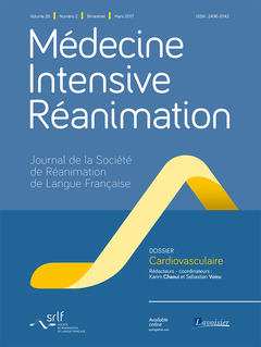 Couverture de l’ouvrage Médecine Intensive Réanimation Vol. 26 N°2 - Mars 2017