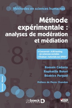 Cover of the book Méthode expérimentale : analyses de modération et médiation