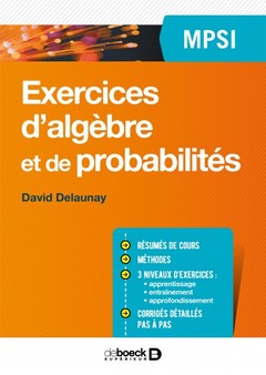 Couverture de l’ouvrage Exercices d'algèbre et de probabilités MPSI