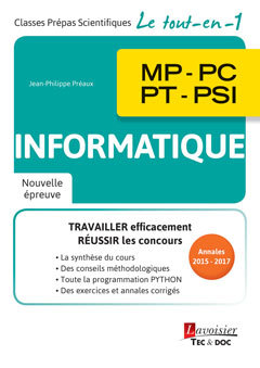 Couverture de l’ouvrage Informatique MP - PC - PT - PSI