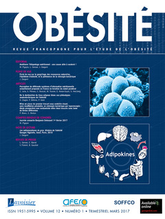 Couverture de l’ouvrage Obésité. Vol. 12 N° 1 - Mars 2017